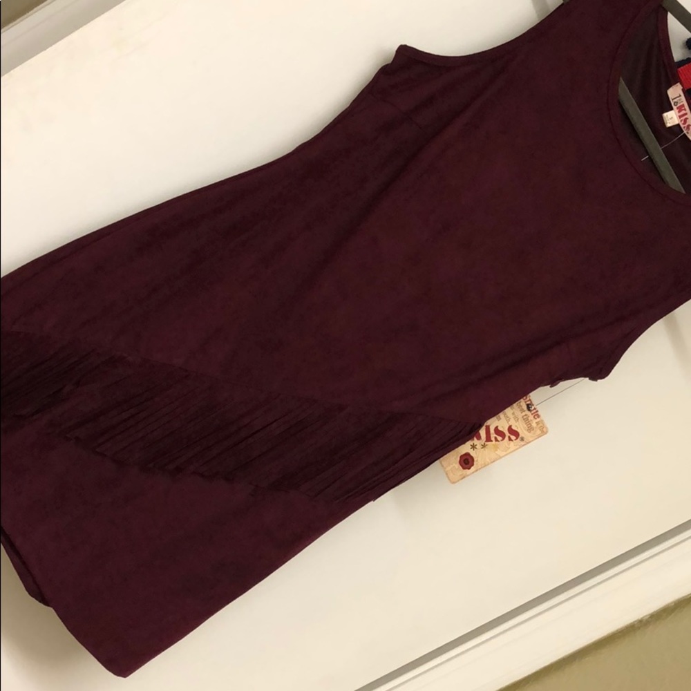 SOLD 💛Mini Maroon Fringe Dress💛